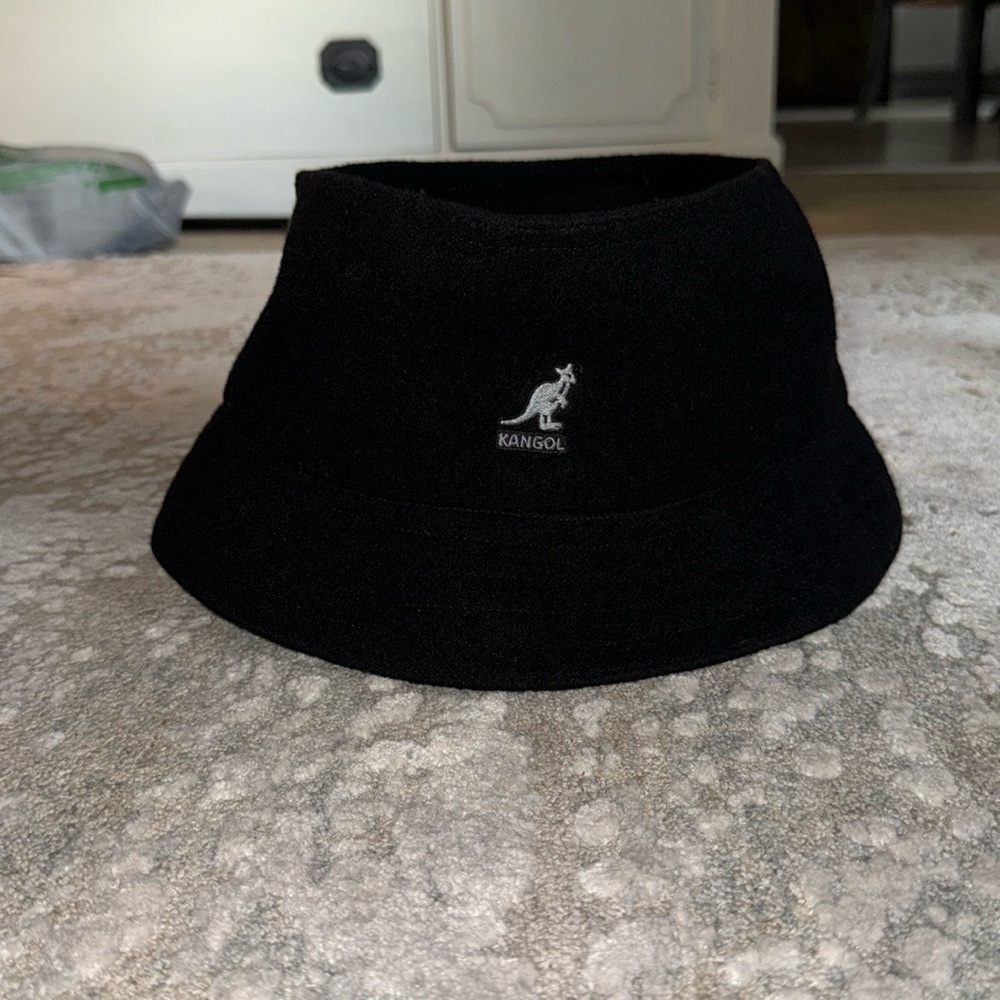 Kangol Black Wool Lindale Bucket Hat